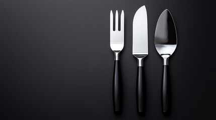 Cutlery on a dark background, elegant design.