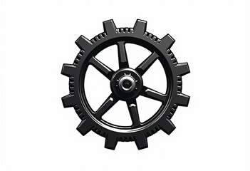 Obraz premium High Contrast Engineering Diagram of a Cogwheel: Detailed Vector Art with Thick Lines, Perfect for Precision Mechanical Components