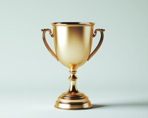 Golden trophy on a pale background, symbolizing achievement and success.