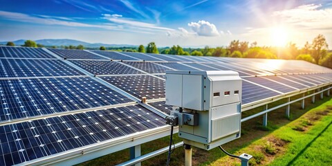 solar power plant grid with inverter installation