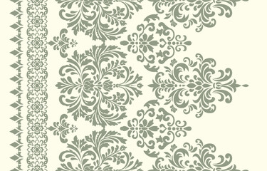 Abstract Traditional Scribble Style Hand Drawn Ikat Seamless Vector Pattern Trendy Fashion Colors Perfect for Allover Fabric Print or Wall Paper Damask Ethnic Concept Bright Orange White Tones