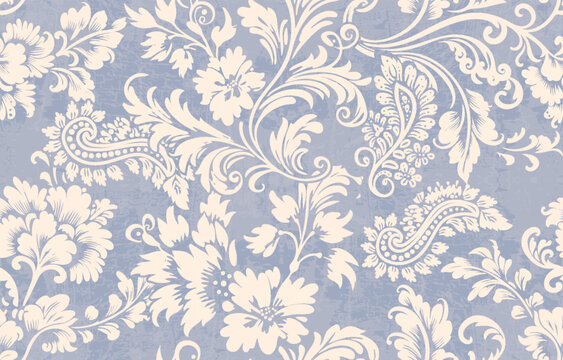 Abstract Traditional Scribble Style Hand Drawn Ikat Seamless Vector Pattern Trendy Fashion Colors Perfect for Allover Fabric Print or Wall Paper Damask Ethnic Concept Bright Orange White Tones