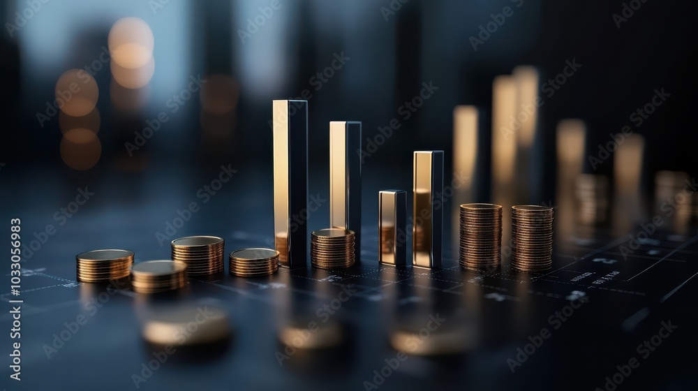 Poster visualizing financial growth the rise of investment trends through data representation