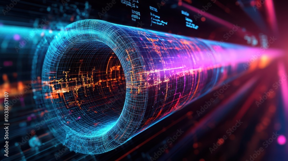 Fototapete Exploring quantum concepts through dynamic visualizations of data transmission