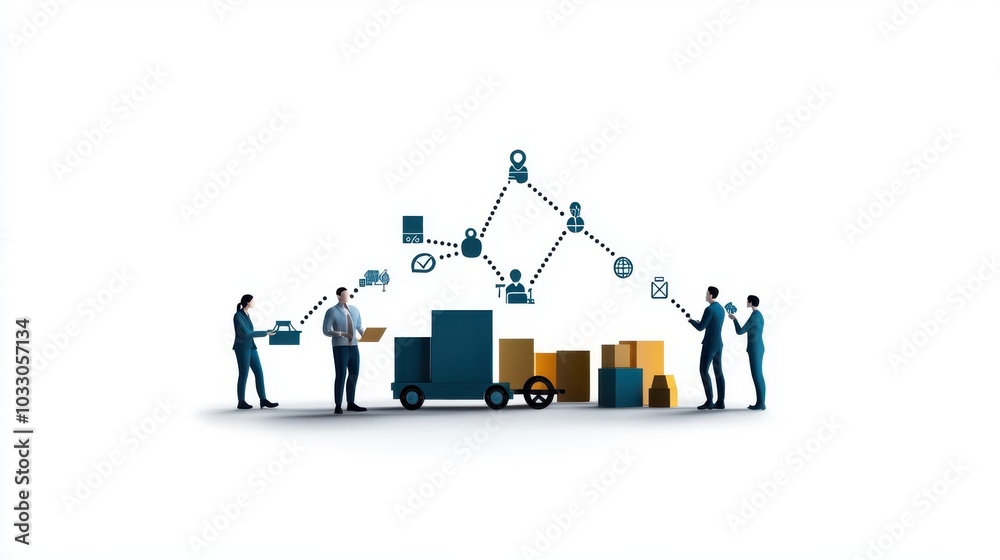 Poster streamlining logistics collaborative supply chain management in modern business practices