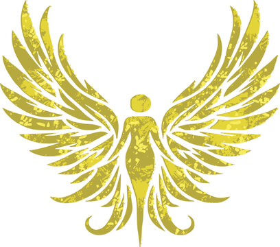 recommend clip art: Retro Angel Wings logo vector. 	