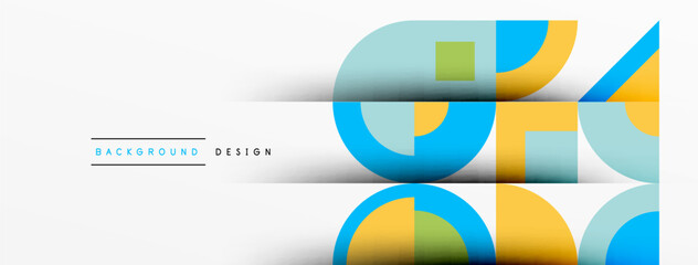 Modern geometrical abstract background - circles. Business or technology presentation design