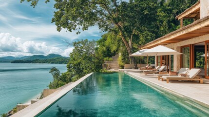 Fototapeta premium A luxury travel guidebook highlighting exclusive destinations, with lavish accommodations and private tours to exotic locations