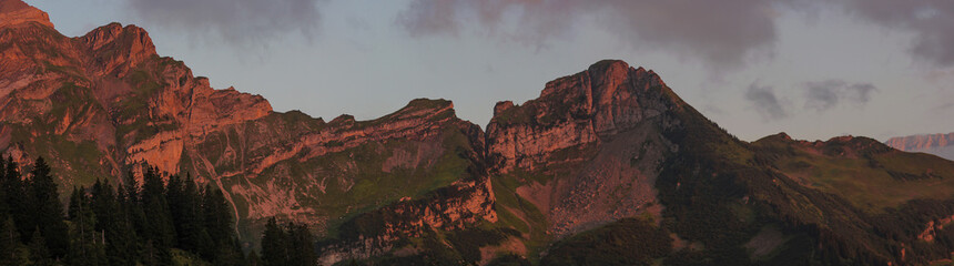 Mountain Range In Sunset Light