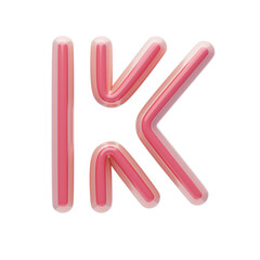 3D Colorful Puzzle Piece Letter K. 3D Icon