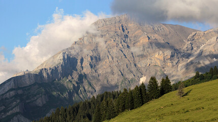 View Of A Mountain Peak In Summer