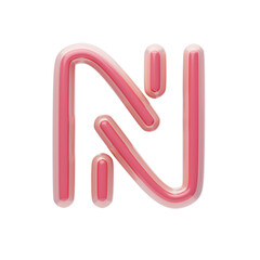 Obraz premium 3D Colorful Puzzle Piece Letter N. 3D Icon