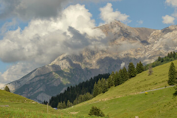 Alpine Landscape With Mountain Peak In Summer