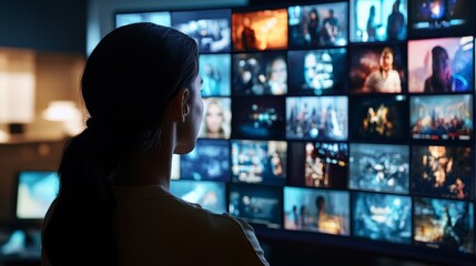 A seamless streaming technology interface, showing movies available for streaming on different devices