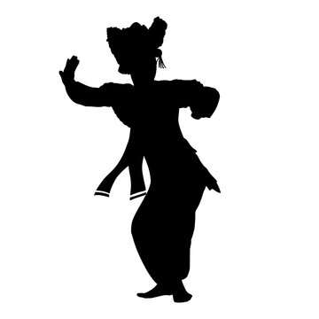 silhouette dancer performing traditional dance clip art preview