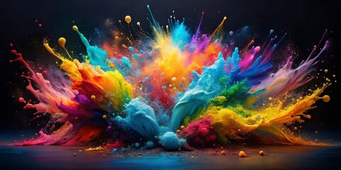 A Symphony of Hues Explodes in a Vivid Burst of Color, Creating a Stunning Visual Spectacle