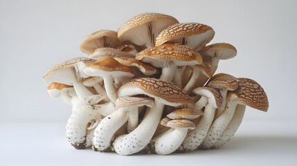Pile of Agaricus blazei mushroom isolated on white background.