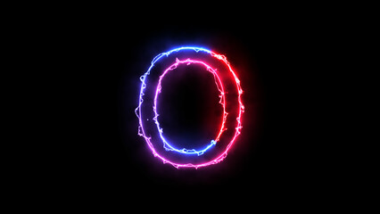glowing alphabet "O" .