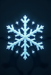 Charming Snowflake Backgrounds: Retro Digital Graphics in 4K Ultra HD, Showcasing Beautiful Symmetry and Design
