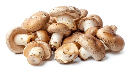 Fototapeta premium Pile of Agaricus blazei mushroom isolated on white background.