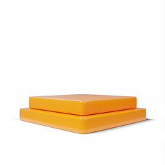 3d rendering of orange podium isolated
