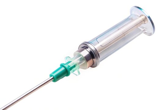 reflected intravenous cannula against white background