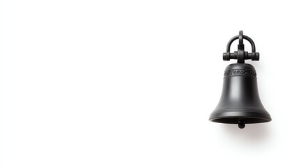 Classic town square bell ringing with a sense of tradition, white background