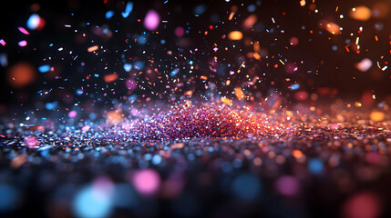 Obraz premium Abstract Background with Colorful Confetti and Lights