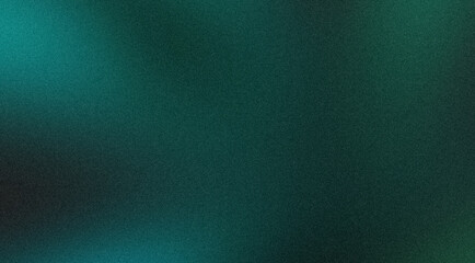 Green dark color soft grainy backdrop design. Abstract smooth color gradient texture background, noise texture, header, poster, banner, copy space.