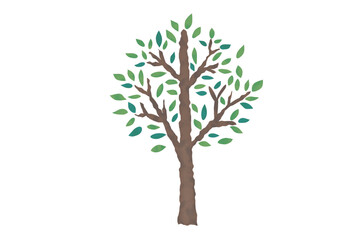 Fototapeta premium 水彩風の木のイラスト