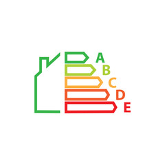 Green energy efficiency. Vector logo. Chart concept. Green energy background