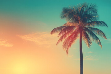 tropical palm tree serenity under sunlight with clear skies for a coastal escape