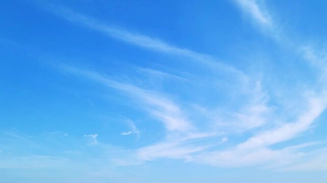 Cloudscape, Timelapse of beautiful blue sky with unique white clouds, for background