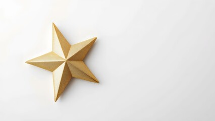 Christmas tree topper golden star on a white background foe holiday decor
