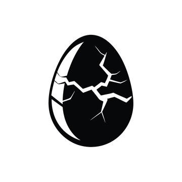 recommend clip art: Cracked egg vector silhouette