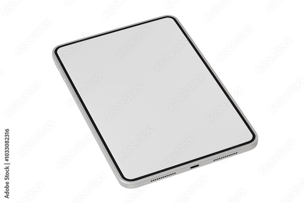 Poster 3d realistic tablet with blank white screen for mockup icon. minimal tablet computer empty screen ic