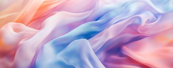 Obraz premium Colorful flowing fabric with gradient hues, abstract art. Creative textile and design concept