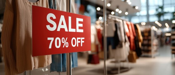 Special sale up to 50 off text on a glass wall,a view inside the popular clothing store.sale 50 off mock up advertise display,shopping,business.The final sale, 50,clothing boutique.discounts