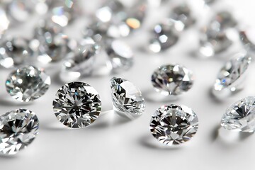 diamonds on a white background. 3d rendering,