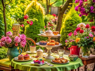 Fine Dining Desserts in a Spring Garden: A Culinary Delight for Foodies