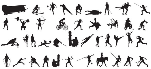 silhouettes of people sports