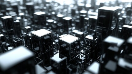 Naklejka premium Monochrome Cityscape: An Abstract Architectural Landscape