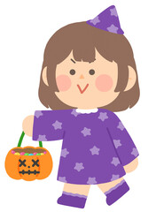 할로윈의 귀여운 소녀