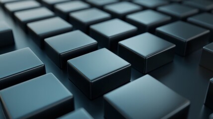 Sleek and Sophisticated Black Cubes Abstract Background