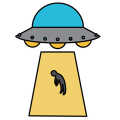 UFOに人がさらわれている所