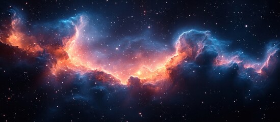 Fototapeta premium A vibrant cosmic nebula with swirling colors and stars, showcasing the beauty of the universe.