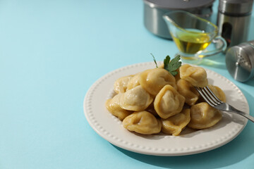 Dumplings, concept of tasty food, dough food