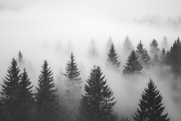 Obraz premium White Thick Fog in Nature Background