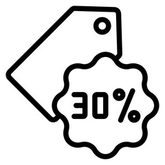 30 Percent Outline Icon