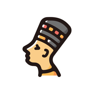 recommend clip art: Nefertiti outline icon for graphic design, apps and websites
